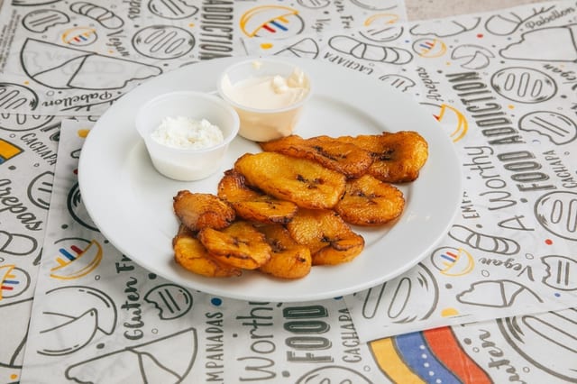 Fried Plantain, Cheese and Nata.