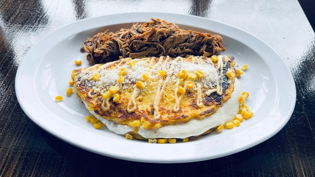 Cachapa Shredded Beef and Cheese.